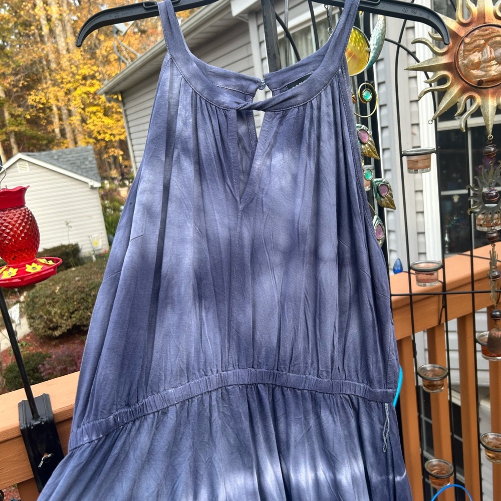 Lane Bryant size 18/20 tyedye sundress blue/gray&white maxi excellent condition.